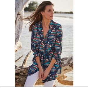 Soft Surroundings Sail‎ Away Button Down Top XLP